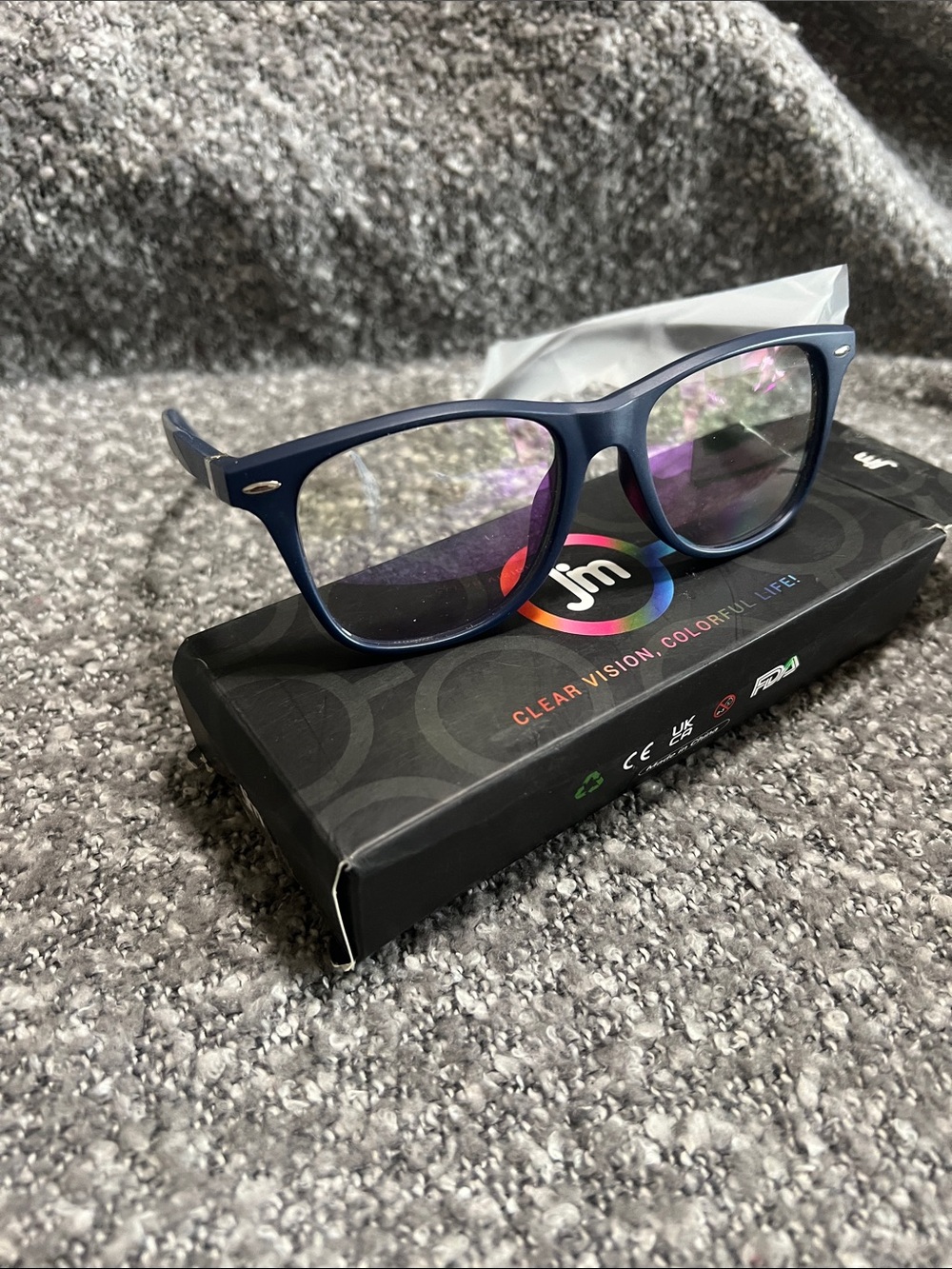 New blue light Blue Square-Frame Glasses